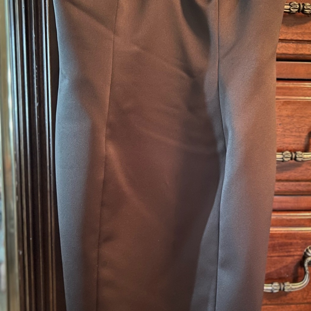 Elegant Brown Fur Topped Cocktail Dress